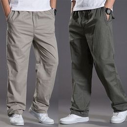 Spring Summer Casual Pant Men Loose Fashion Zipper Pocket Trousers Super Large Size Xl-6xl 210715