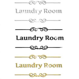 Wall Stickers 3D Mirror Laundry Room Beauty Bathroom Toilet Sign Removable Acrylic For Home El Washroom Door
