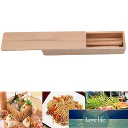 Portable Wooden Chopsticks Fork Spoon With Pull Type Box Environmental Protection Dinnerware Outdoor Table Ware Set