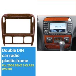 In Dash Car Radio Fascia Panel Bezel Trim kit Cover Trim 9 inch For 2006 BENZ S CLASS W220 OEM Style 2 din