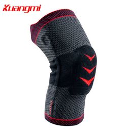 Kuangmi 1 PC Protect the patella to compress the knee pads Sports warm knee sleeve Basketball volleyball protector Thanksgiving Q0913