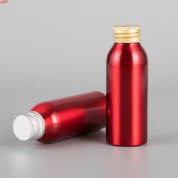 30 pcs 100 ml 3.4 oz Red Gold Aluminium feminino parfume Bottle refillable Cosmetics Charging Toner Empty spray Packinghigh qty