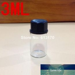 3ML Empty Glass Bottles Mini small Essential Oil vials Inner Plug with Hole Clear Color Liquid packaging 100pcs
