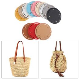 Bag Parts & Accessories Round Leather Bottom Crochet Making Mat Cushion Purse Pad Base Hand-woven DIY Bags Supplies