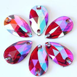 Siam AB water drop resin sewing synthetic diamond flat back resin sewing synthetic diamond small drop sewing synthetic diamond gem