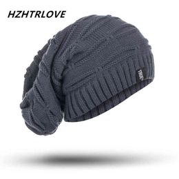 High Quality Big Size Letter True Casual Beanies for Men Women Knitted Winter Hat Solid Color Hip-hop Skullies Bonnet Unisex Cap Y21111