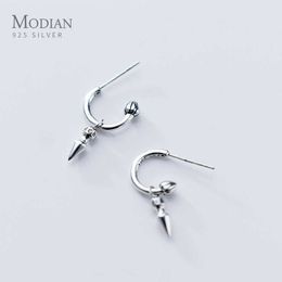 Fashion Rock Punk Swing Cone Semicircle Stud Earring For Women Sterling Silver 925 Party Jewellery Charm Female Gift 210707