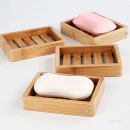 Bamboo Soap Box Japanese Bathroom Household Hotel Toilet Soap Rack Single Layer Drain Soap Dishes T500744