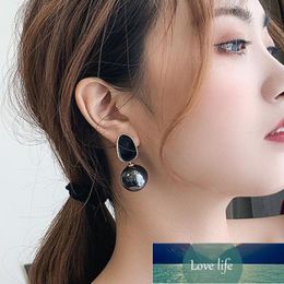 Korean Earrings Noble Atmospheric Black Pearl Drop Earrings For Women Celebrity Earing White Pink Gray Pearl Earring Jewelry Factory price expert design Quality