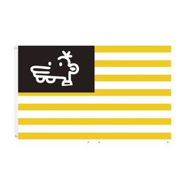 new factory direct 100% Polyester 90*150cm 3x5 fts Yellow White Stripe Flag New American Flag Symbol Of Unity And Peace EWD5791