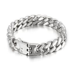 72G 13mm 8.26'' Silver Stainless Steel Cuban Curb Chain Link Bracelet Bagnle for Women Mens Gifts Strong Jewellery