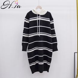 H.SA Women Sweaters and Pullovers Casual Oversized Sweater Christmas Winter Sleeve Pull Femme Long knitted jumpers 210417