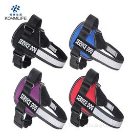 Adjustable Nylon Dog Harness Reflective Collar Personalized and Leash Set Small Medium Large Vest 210712