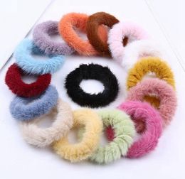 Winter Fur Hairband Soft Furry Seamless Headband Elastic Hair Band Girls Ponytai Holder Solid Headwear Hair Accessories 15 Colours