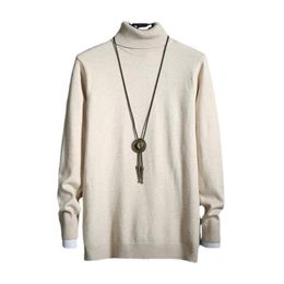 Men's Sweaters Fashion Men Clothing Solid Turtleneck Plain Long Sleeve Jumper Casual Knit Pullover Tops Mens Clothes