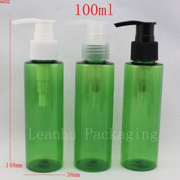 100ml 50pc/lot DIY Empty green Pet Bottle With Pump, 100cc Lotion Pump Bottle, Cosmetic Container, for cosmetic packaging