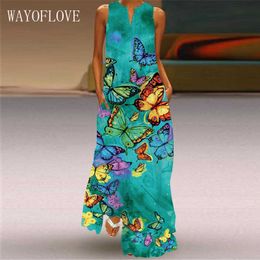 WAYOFLOVE Green Dress Casual Plus Size Girl Long Dresses Summer Woman Sleeveless Beach Maxi Dres 210602