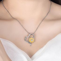 Love Heart Sunflower You are my sunshine Necklace Women Children Pendant Necklaces Fashion Jewellery