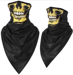 Skull head print Triangular scarves Half Face masks Halloween party Mask Ghost magic Scarf Bandana Neck Warmer Turban cycling mask