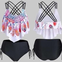 Sexy Cross Sling Bikinis Women Swimsuit Padded Swimwear Flounce Bikini Set Push Up Beach Wear Bathing Suit Swimming Women's