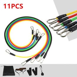 11Pcs/Set Latex Resistance Bands Yoga Pull Rope Tube Expander Fitness Equipment Home Elastic For Exercise Workout Training