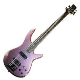 Factory Outlet-5 Strings Purple Electric Bass Guitar with Rosewood Fingerboard,24 Frets