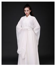 White fairy Hanfu female Film and television costume Maggie Cheung hero with cotton and hemp costume elegant chivalrous swordsman Costume