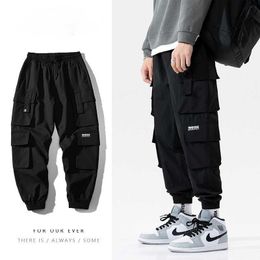 Streetwear Black Mens Harem Joggers Pants Men Cargo Pants 2021 Hip Hop Casual Pockets Sweatpants Male Oversized Fashion Trousers X0723