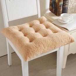 Winter Plush Chair Cushion Solid Color Soft Skin-friendly Lamb Hair Office Sedentary Floor Seat Butt Padded Floor Cushion F8206 210420