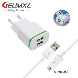 Cell Phone Chargers 2 Port EU Plug Charger + Micro USB Cable for HTC Desire 10 Pro Desire10 Lifestyle One S9 A9s X9
