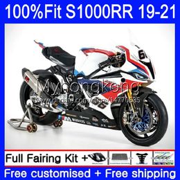 Fairings Injection Mold OEM For BMW S-1000 S 1000 RR S 1000RR S1000 RR Bodywork 3No.2 S-1000RR S1000RR 19 20 21 S1000-RR 2019 2020 2021 100% Fit White red blue hot Bodys Kit