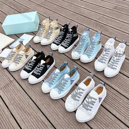 nylon soles Canada - 2022 Designer woven Lace-up casual shoes fashion mens womens sneaker embossed nylon Canvas shoe Rubber platform sole women lady LEATHER CURB sneakers lanviin 35-40