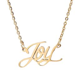 Pendant Necklaces Joy Name Necklace Personalised Stainless Steel Women Choker 18k Gold Plated Alphabet Letter Jewelry Friends Gift