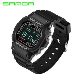 SANDA 329 Digital Watch Men Waterproof Diving LED Men's Watch Sport Mens Watches Top Brand Military relogio masculino Saat G1022