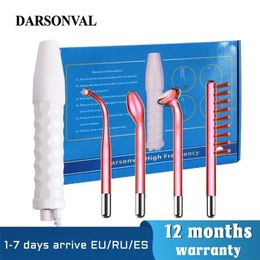Apparatus High Frequency Machine Remove Wrinkles Acne Tool Skin Beauty Spa Electrotherapy Wand Glass D'arsonval 220216