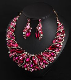 Earrings & Necklace Trendy Rhinestone For Women Drop Type Wedding Bride Bridesmaid Jewelry Set Banquet Gift