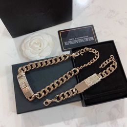 name jewelry sets Canada - 2021 Hot Brand Fashion Jewelry Set Women Thick Chain Party Light Gold Color Crystal Choker Bracelet C Name Letter Jewelry Set