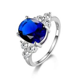 Fashion 925 Sier Plated Women Gemstone Ladi Heart Rings Finger Engagement Wedding Ring