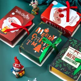 Christmas Boxs Magic book Gift Bag Candy Empty Box Merry xmas Decor for Home New Year Supplies Natal Presents Party Supply