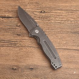 New-Arrival Assisted Fast Open Flipper Folding Knife 8Cr13Mov Black Stone Wash Blade Steel Handle EDC Pocket Gift Knives