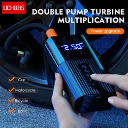 Licheers Wireless Digital Compressor With LED Lamp Tire Inflator Air Pump for Car Motorcycle Ball