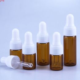 100pcs/lot Promotion 2ml 3ml 5ml Empty Glass Essential Oil Cosmetic Bottle Perfume Container Mini Vial With Pipette Dropper Jargoods