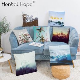 Cushion/Decorative Pillow Flower Plant Cushion Cove Letter Words Print Plush Decorative Sofa Throw Cover Home Decor Tree Pattern Square