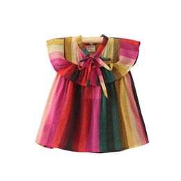 2019 Kids BabyToddler Clothes Summer Dress Girl Bow Dresses Vestidos Robe Fille Enfant Girl Blouse Children's Clothing Sleeveles Q0716