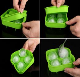 High quality Bar Products Ice Balls Maker Utensils Gadgets Mold 4 Cell Whiskey Cocktail Premium Round Spheres Kitchen Party Tools Tray Cube