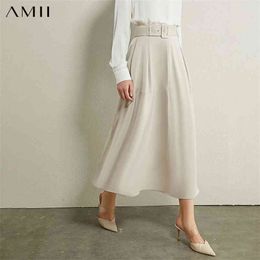 Minimalism Autumn Winter Fashion Women's Skirt Causal Solid Aline Calf-length Female Temperament Women 12040392 210527