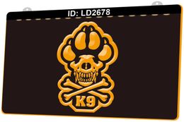 LD2678 K9 Patch Police Military 3D Engraving LED Light Sign Wholesale Retail