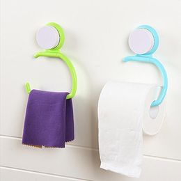 Toilet Paper Holders Bathing Kitchen ABS Towel Rack Single Body Washrag Bar Hanger Bathroom Suction Rail Shelf