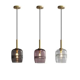 Nordic Designer Colored Glass Pendant Lights Kitchen Dining Room Hanging Lamp Home Deco Bedroom Bedside Led Lighting Fixtures Lamps