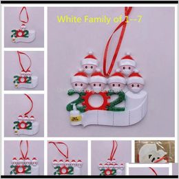 Decorations Fedex Quarantine Ornament White Family Of 17 Decoration Diy Name Hard Resin Christmas Tree Decors Pandemic Social Iwote Fm1P5